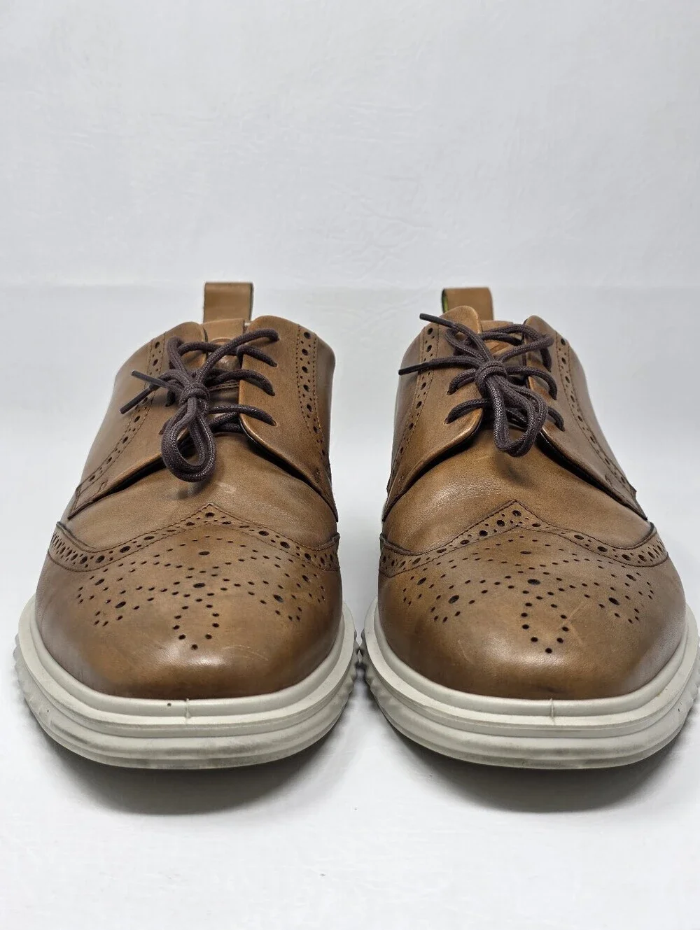 ECCO ST.1 Hybrid Lite Wingtip Light Brown Brogue Shoe Men's Size US 13 EU 47